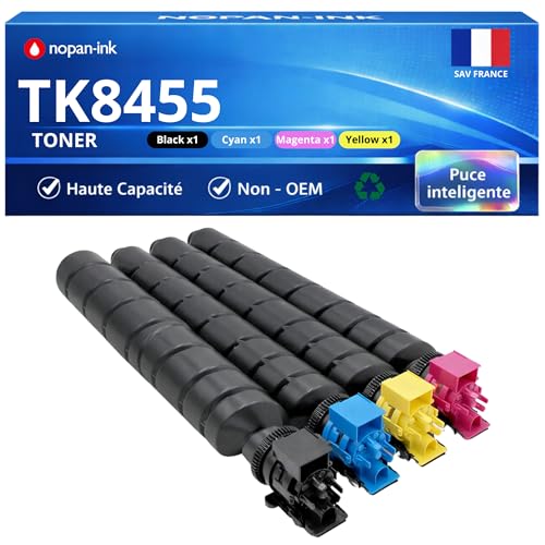 Pack 4 toners Kyocera TK-8455 haute capacité pour un coût par page réduit au bureau