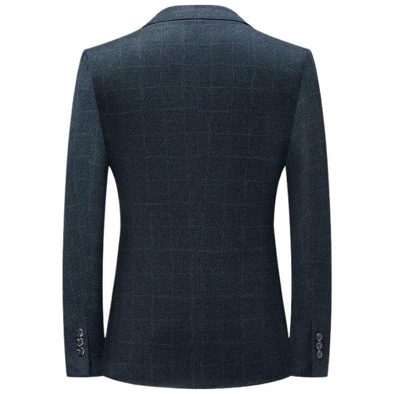 Men's Plaid Nylon Autumn Winter Slim Fit Trendy Casual Sport Coat for Business Office Daily Wear2