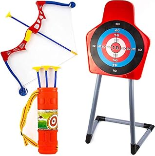 Toysery Kids Archery Bow and Arrow Toy Set - Target with Stand Indoor