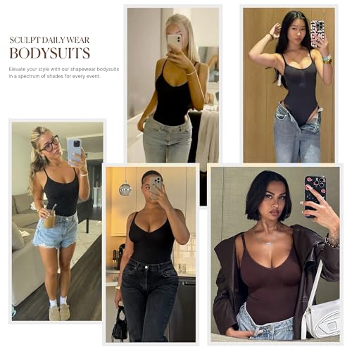 Women's Shapewear Bodysuit - Tummy Control Seamless Waist Sculpting Body Shaper - Thong Body Suit3