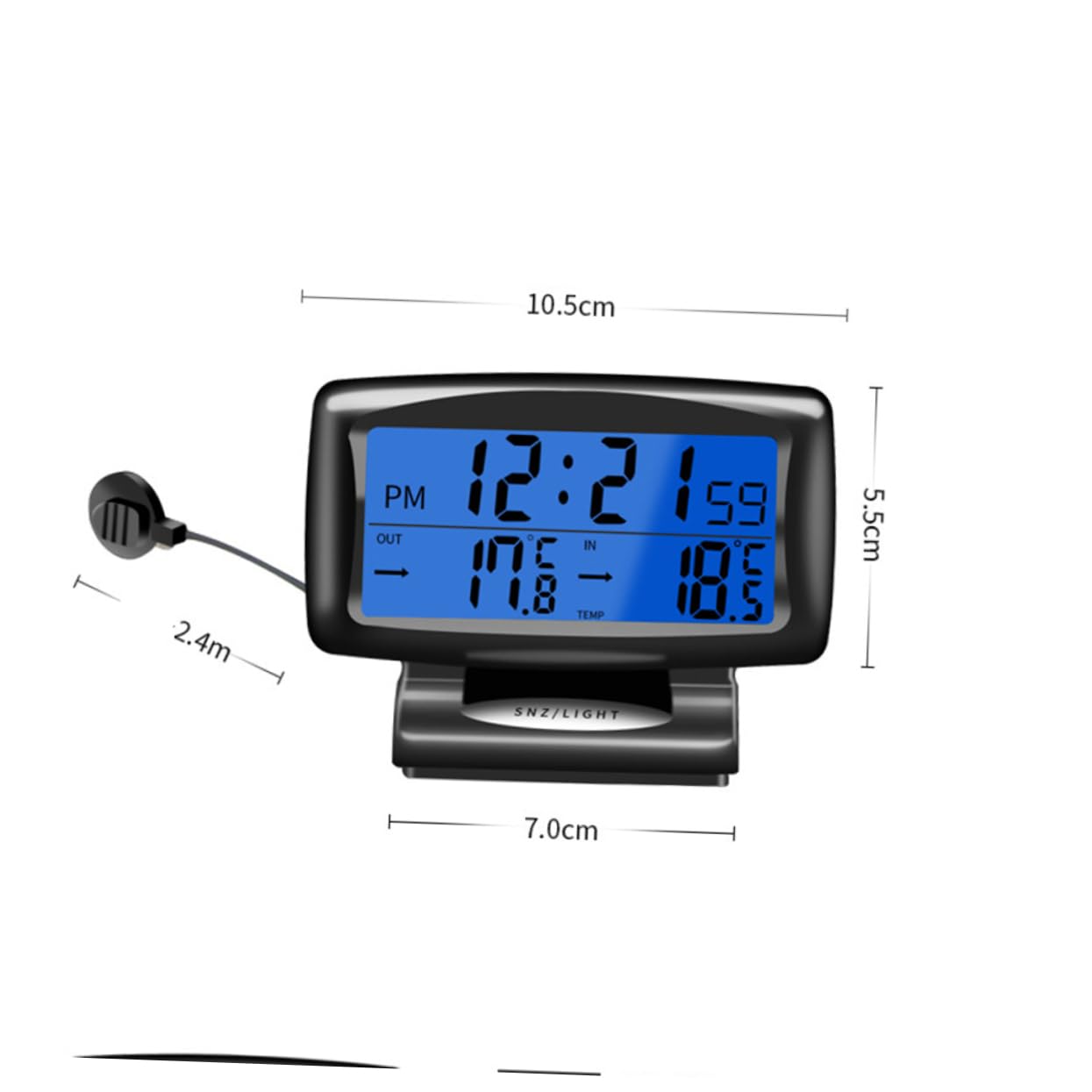 FELTECHELECTR Car Luminous Thermometer with Dual Temperature Display Gauge for Easy Installation and Night Reading Car Dashboard Decoration
