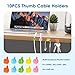 Cable Clips, Cable Organizer, Cord Management, Wire Management System, 10 Pieces, Self Adhesive for Your Wires, Charging and Mouse Cord Black Form Whellen