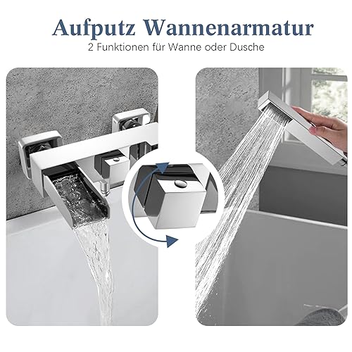 Rubinetto doccia per vasca da bagno a cascata con