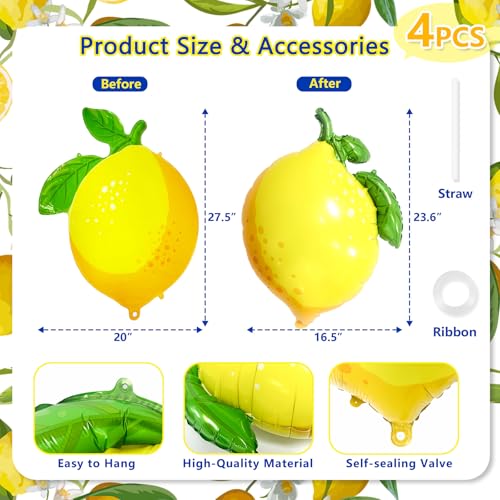 Image of Lemon Foil Balloons She Found Her Main Squeeze Bridal Shower Baby Shower Amalfi Coast Wedding Hawaiian Luau Summer Party Decorations Lemonade Stand Supplies Freshly Graduated Lemon Themed Party Decor