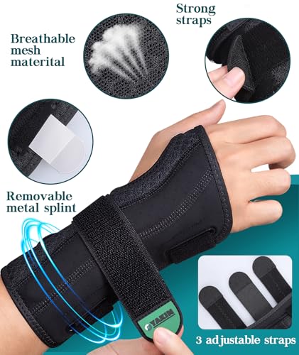 Image of Oyakin Wrist Brace for Carpal Tunnel Night Support, Adjustable Wrist Splint for Tendonitis, Arthritis, Sprains, Wrist Pain Relief, Comfortable Hand Brace for Men and Women Right Left Hand