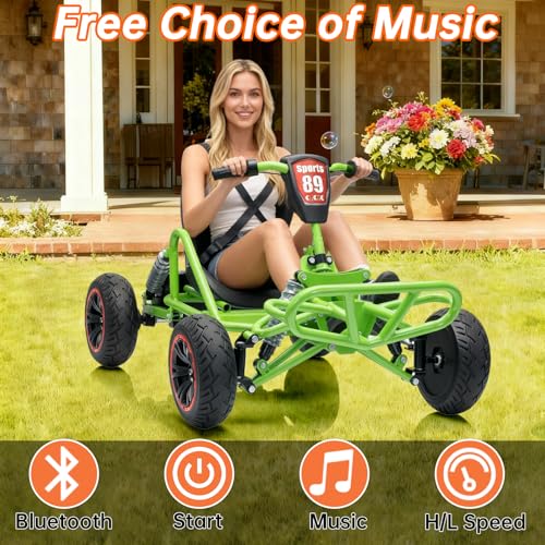 Image of POSTACK 24V Kids Go Kart, 24V Ride on Toy for Big Kids