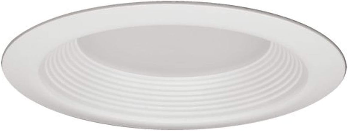 Hubbell Lighting Prescolite TBW61 6-Inch Incandescent Recessed Downlight Stepped Long-Neck Baffle Trim, White