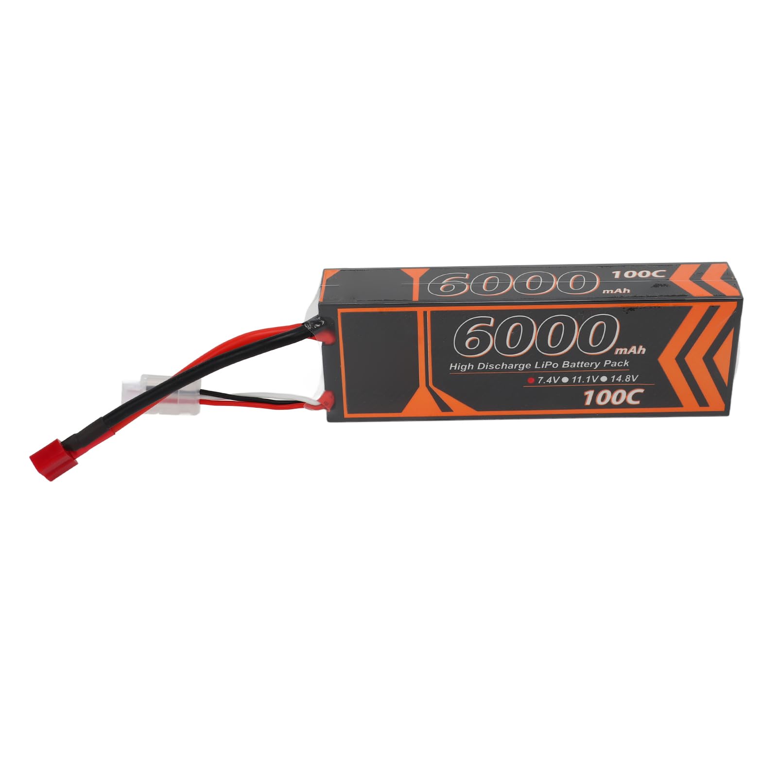 Batteria Lipo 6000mAh Velocità di scarica 100C 7.4V 2S Forma T Spina rossa RC Alimentazione a batteria per modello di auto in elicottero RC