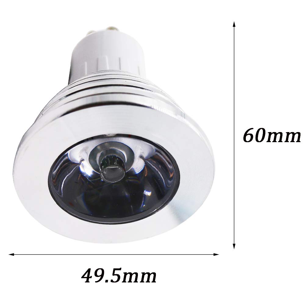 Lot de 20 ampoules LED GU10 RVB à changement de couleur blanc chaud à intensité variable 3 W 180 lm avec télécommande infrarouge pour applique murale, rail et plafond encastré