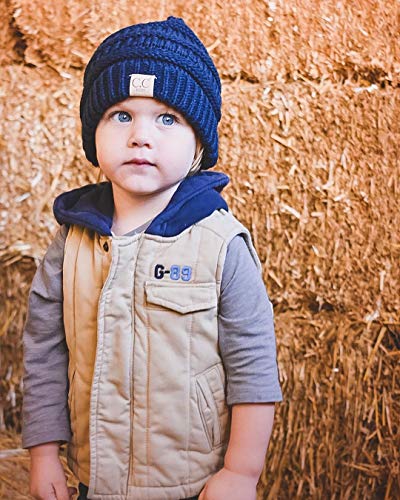 Image of Funky Junque Kids Baby Toddler Ribbed Knit Children's Winter Hat Beanie Cap
