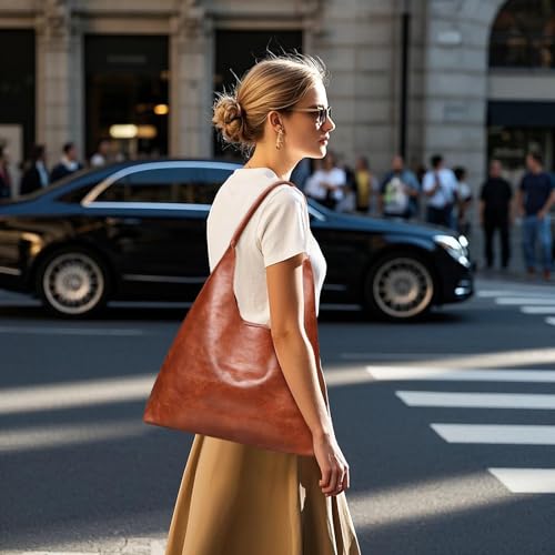 Bolso Hobo para mujer de cuero vegano retro miniatura 2