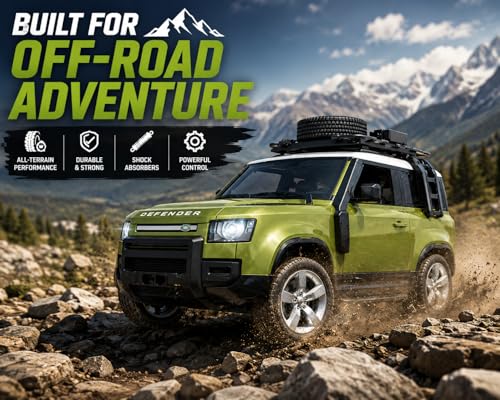 Image of Remote Control Sports Car & Off-Road SUV Toy for Kids, High Speed RC Racing with Wireless Remote, Realistic Lights & Premium Design Gift for Boys Girls (1:12 RC Defender)