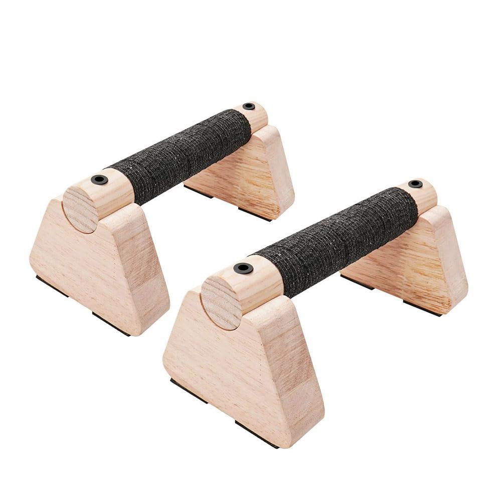 Wood Calisthenics Bar Wood Parallettes Up Bar for Home Workouts Gym Training Floor Bodyweight K5T2