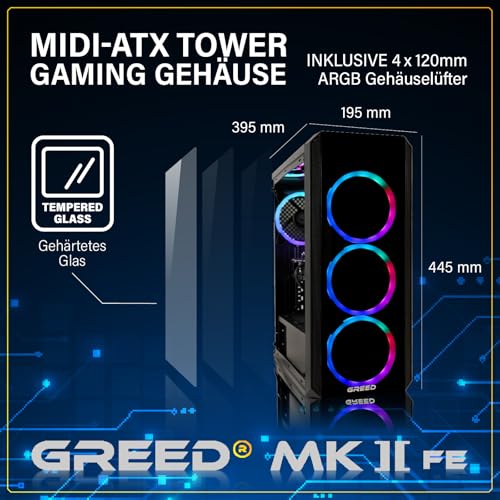 Greed-MK2-FE-Gaming-PC--Intel-Core-i5-12400F-RTX-5050-Schneller-RGB-Computer-4K-Raytracing-Rechner-mit-44-GHZ-16GB-DDR4-RAM-512GB-SSD-500W-Netzteil-WLAN-Windows-11-Pro - Sparfuchs24.io - Preisvergleich & Top Angebote Online