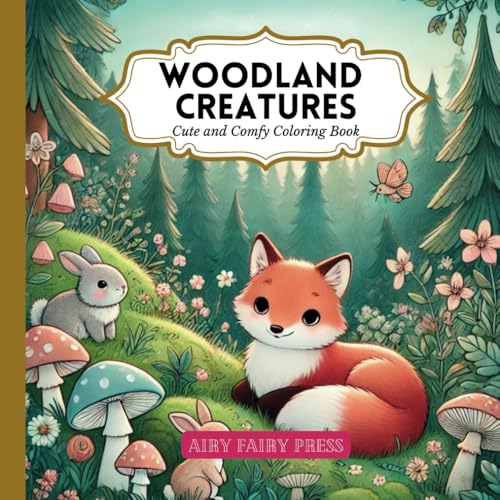 Woodland Creatures: Cute and Comfy Coloring Book: For Teens and Adults | Adorable Animal Characters | Stress-Relief and Relaxation (Airy Fairy Press Coloring Books)