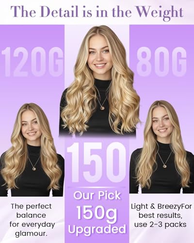 Image of LaaVoo Human Hair Clip in Extensions Dark Brown Ombre Light Brown with Blonde Hair Extensions 24 Inch Clip ins Brown Balayage Hair Extensions Clip ins Silky Straight 7pcs 135g