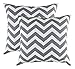 TreeWool, (2 Paquet Housse Coussin Chevron Accent en Coton Toile - Graphite, 40 x 40 cm