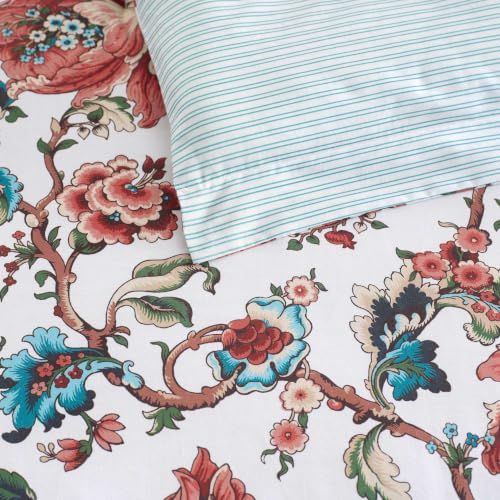 Image of Martha Stewart - Reversible Twin Cotton Percale Comforter Set with Sham | 100% Cotton Percale, Polyester Fill, Includes 1 Sham, Reversible Design, Machine Washable