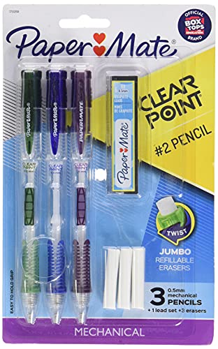 Porte-mines 0,5 mm multicolore lot de 3 crayons automatiques avec mines incluses