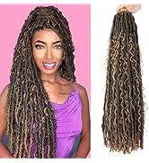 8 Packs Soft Locs Crochet Hair Goddess Faux Locs with Curly 24 Inch Boho Crochet Bohemian Locs fo...
