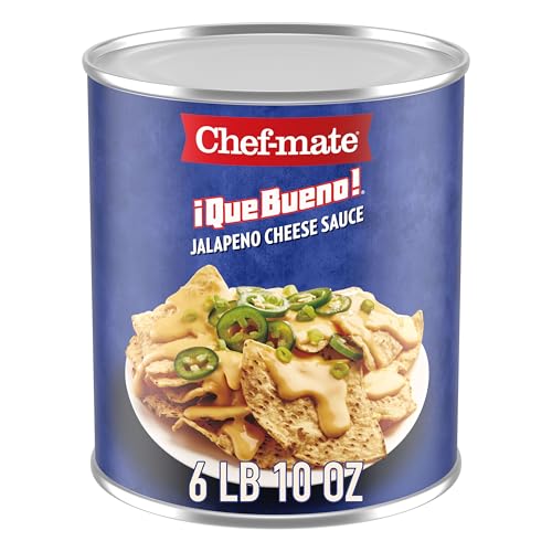 Chef-mate Que Bueno Spicy Nacho Cheese Sauce, Jalapeno Queso, Canned Food, (10 Can Bulk)
