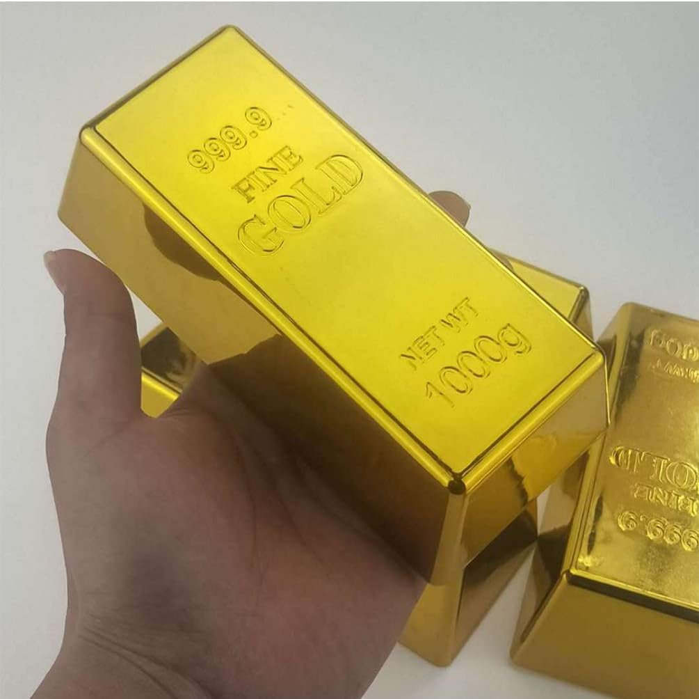 NUOBESTY Gold Bullion Bar Door Stopper Fake Gold Brick Paperweight Gold Doorstop Door Wedge