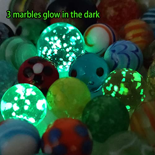 image for DSHMIXIA 71pcs Assorted Marbles for Kids Handmade Big and Small Glass 