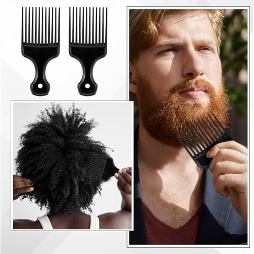 Peine Afro Pick Plástico 2 Piezas Negro miniatura 7