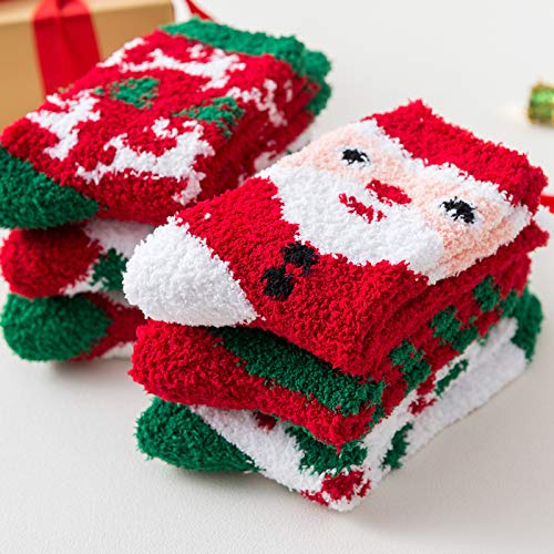 Image of American Trends Womens Christmas Fuzzy Socks Winter Warm Cozy Socks Soft Fluffy Athletic Socks for Women