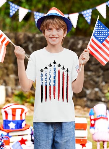 Image of BesserBay Unisex Kids July 4th Amarican Flag Top Patriotic Funny T-Shirt 6-14 Years
