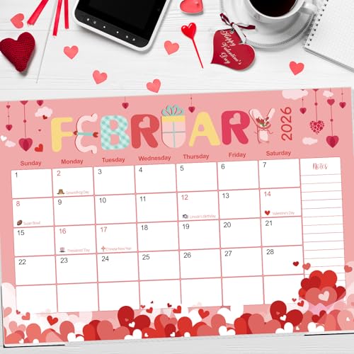 Image of Guasslee Desk Calendar 2026-2028,36 Months Calendar Runs from 2026 Jan. to 2028 December, 17 inchx11.5 inch Monthly Desktop /Wall Planner with Thick Paper and Notes for Home School & Office