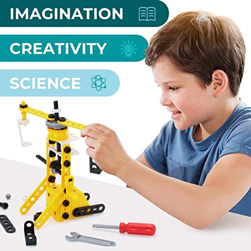 barchrons STEM Building Toys Kit for Age 5 6 7 8 9 10 Year Old Boys & Girls 86 Piece 5-in-1 DIY Learning Construction Toy, Best Educational Kids Toys Mechanical Engineering Set Gifts