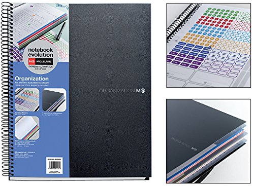 Miquelrius 6.5 x 8 Evolution Organization Notebook, 4-Subject, Lined + Plain Pages