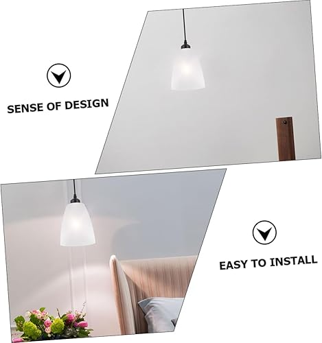 Miniatura 9 de Housoutil Paquete de 2 pantallas de tambor pequeño de 1.654 in, cubierta de lámpara de techo de plástico para lámparas de techo de pared