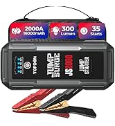 TOPDON Starthilfe Powerbank, JS2000 Starterbatterie 2000A Auto Booster Power Pack für bis zu 8L B...