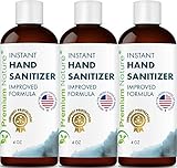 Instant Hand Sanitizer Gel - Value Size Natural Advanced Hand Sanitize Cleaner Aloe Vera Moisturizer Anti Germ Sanittizer Packaging May Vary Refill 4oz Bottles - 3 pack