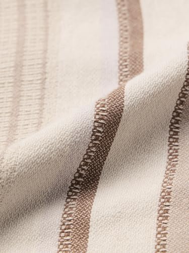 Image of The Souled Store Striped Shirt: Gold Dust Men and Boys Long Sleeve Spread Collar Cream Striped Cotton Relaxed Lightweight Easy to Style Everyday Office Wear Trendy Casual Shirt