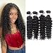 XYHair Factory Wholesale 4 Bundles 100% Brazilian Virgin Hair Deep Wave Bundles Wet And Wavy 7A unprocessed Deep Curly Human Hair Weave Natural Black Color (20202020, Natural Black)