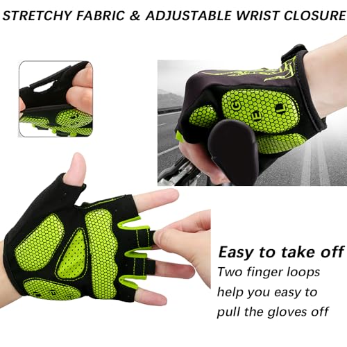 Image of MOREOK Shock-Absorbing Breathable Biking Cycling Gloves Half Finger Outdoor Sport Bicycle Gloves Mountain Road Bike Riding Gloves for Men and Women