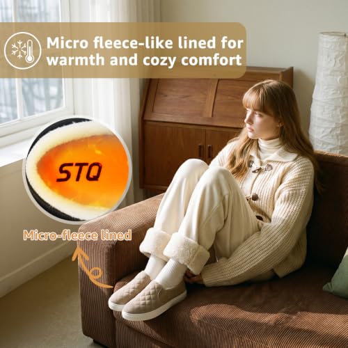 Image of STQ Slip On Shoes for Women Quilted Fashion Sneakers