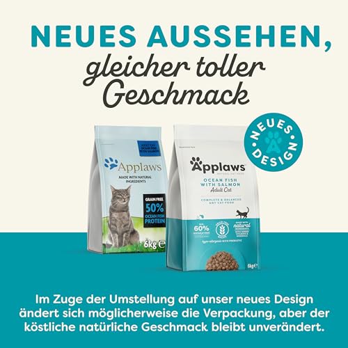 Applaws Katzentrockenfutter Adult, Ocean Fish mit Lachs, getreidefrei und komplett 6 kg (1 Packung)