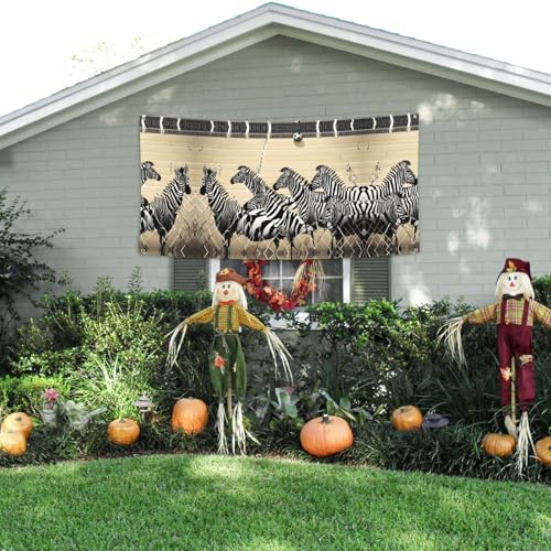 MINDBBDFJ Zebra Racetrack Print Banners And Signs For Outdoor/Indoor,Personalized Banner Customizable Parties Halloween Banner (180x90cm)3