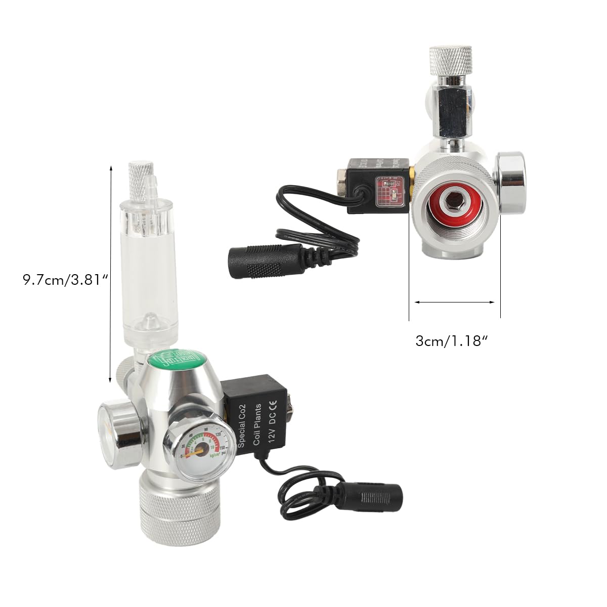 CO2-Regler für Aquarien, CO2 Druckminderer für bepflanztes Aquarium | CO2 Druckminderer mit Magnetventil & Blasenzähler, nur für Sodastream-Flasche. Kein Adapter ist erforderlich