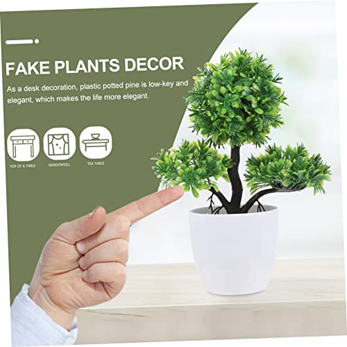 ABOOFAN 2pcs Simulated Potted Plant Realistic Plants Succulents Plants Potted Home Decorations Plants for Bedroom Outdoor Flower Pots Fake Plant Plastic Office Artificial Boxwood