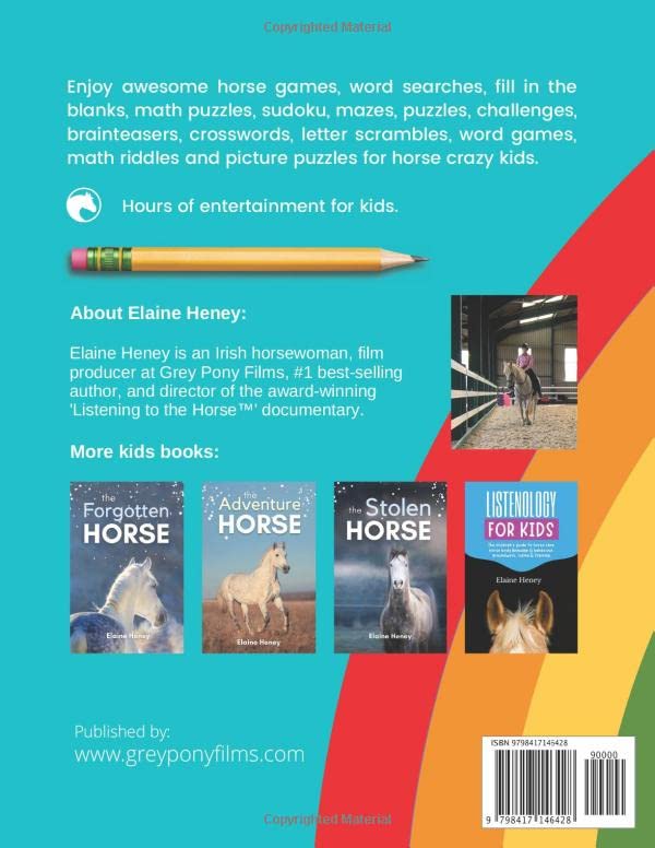 Horse Puzzles, Games & Brain Teasers: 261 Word Games, Math Puzzles, Crosswords, Sudoku, Mazes, Letter Scrambles, Riddles and Picture Puzzles for Horse Crazy Kids ages 7-13. 2 51nBkkczmPL
