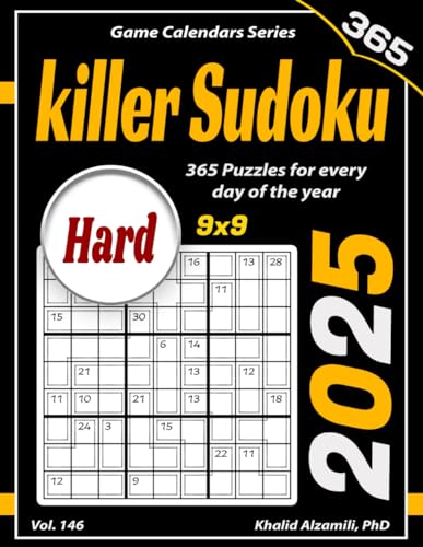 2025 Killer Sudoku: 365 Hard (9x9) Puzzles for Every Day of the Year (Game Calendars Series)