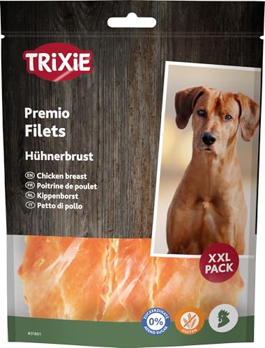 TRIXIE Hundeleckerli PREMIO Hunde-Chicken Filets XXL 300g - Premium Leckerlis für Hunde glutenfrei - ohne Getreide & Zucker, schmackhafte Belohnung für Training & Zuhause - 31801