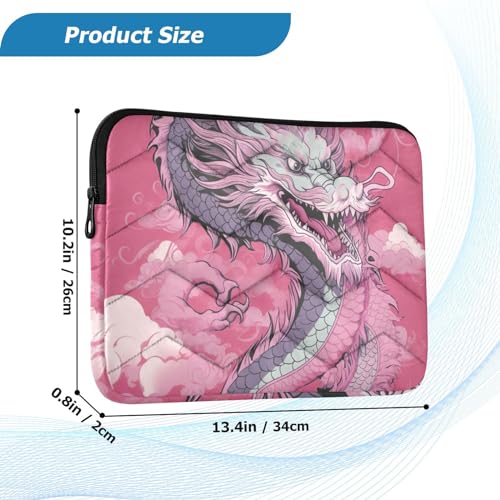 Funda para portátil 13-14 pulgadas impermeable rosa dragón chino miniatura 3