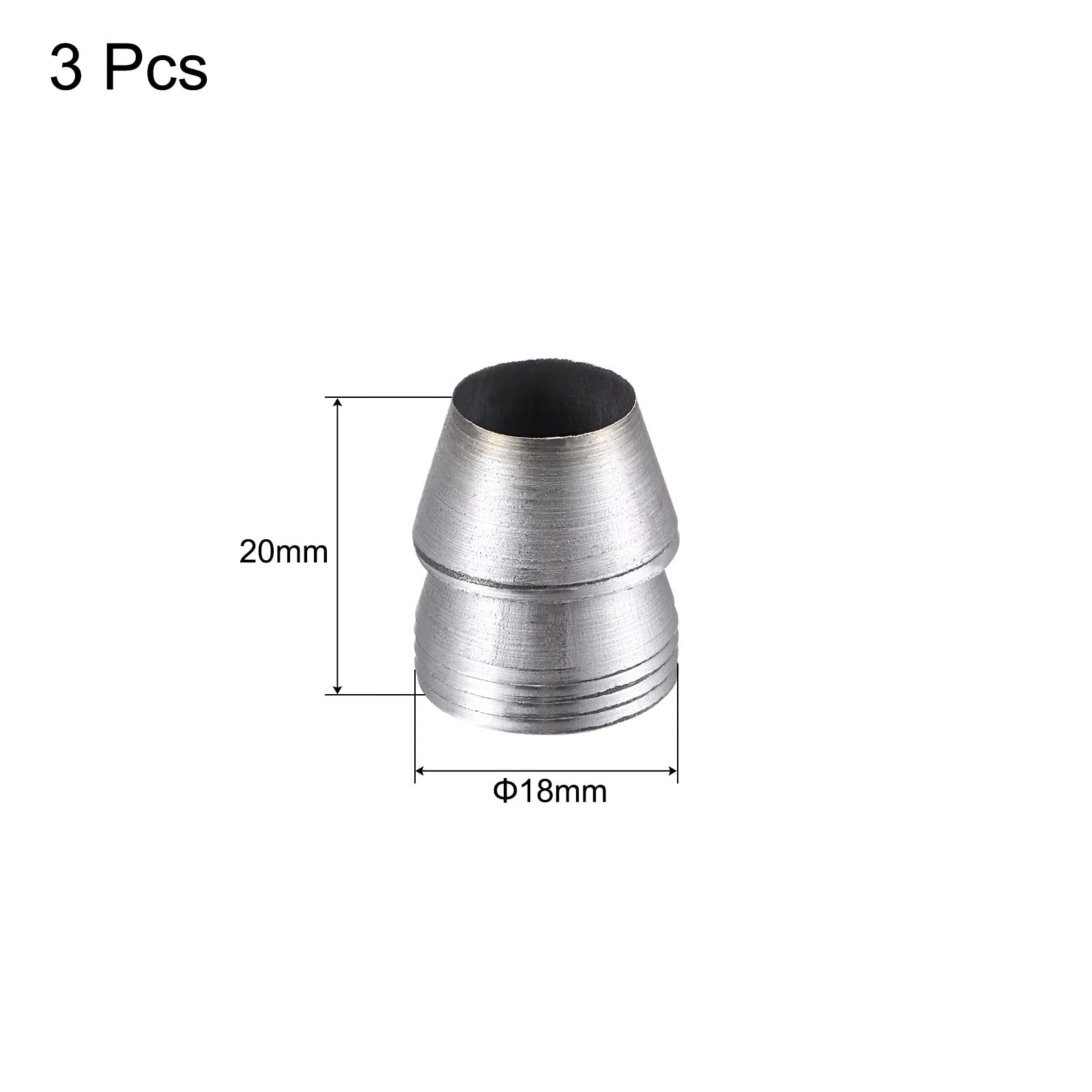 Sourcing map Cunei rotondi in acciaio per ascia 3 pezzi 18 mm