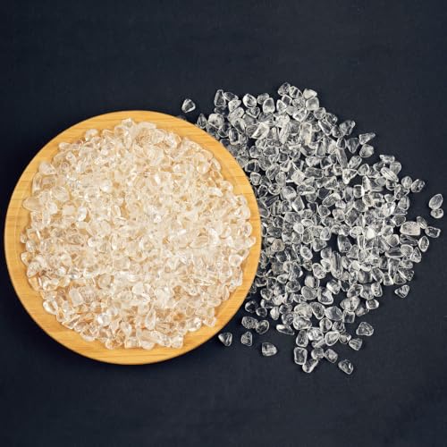 Image of WAYBER 2 Lbs /920g Natural White Clear Quartz Crystal Stones Irregular Aquarium Pebble Decorative Rocks Gravels Sands for Turtle Tank / /Terrarium /Flowerpot /Vase Decoration (Fill 2 Cups)